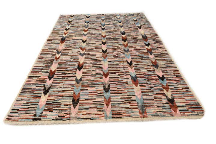 6' 3 x 9' 4 Hand Knotted Moroccan Wool Rug