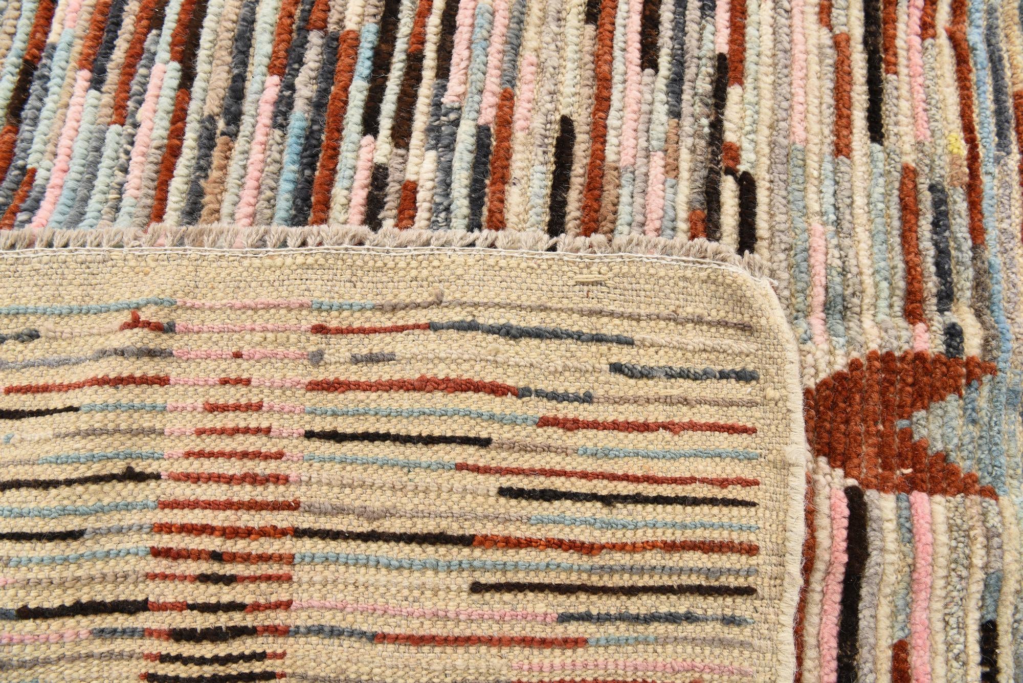 6' 3 x 9' 4 Hand Knotted Moroccan Wool Rug