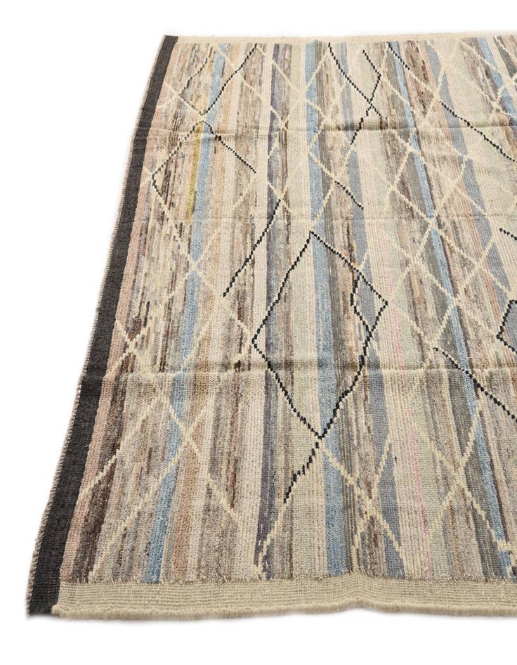 Detail image of 8' 2 x 10'  Hand Knotted Moroccan Wool Rug