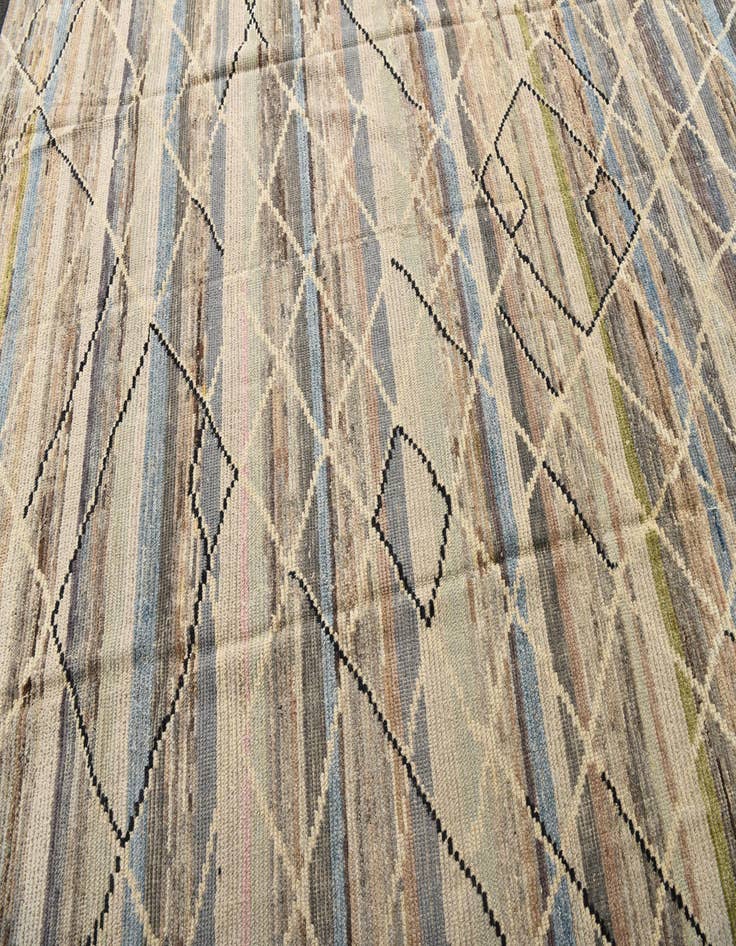 Detail image of 8' 2 x 10'  Hand Knotted Moroccan Wool Rug
