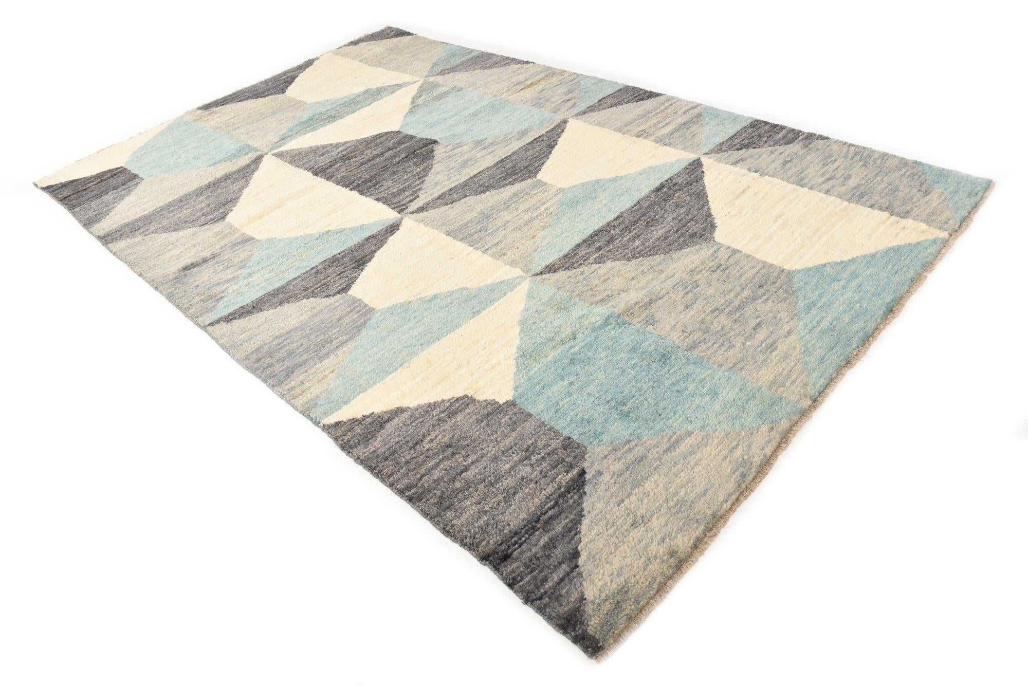 6' 4 x 10' Hand Knotted Moroccan Wool Rug