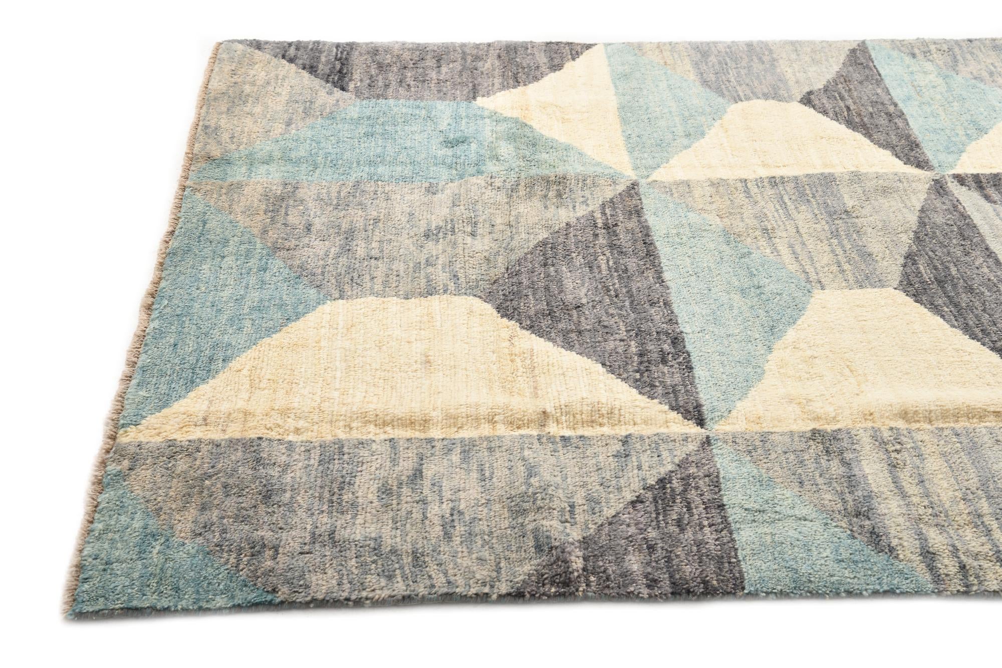 6' 4 x 10' Hand Knotted Moroccan Wool Rug