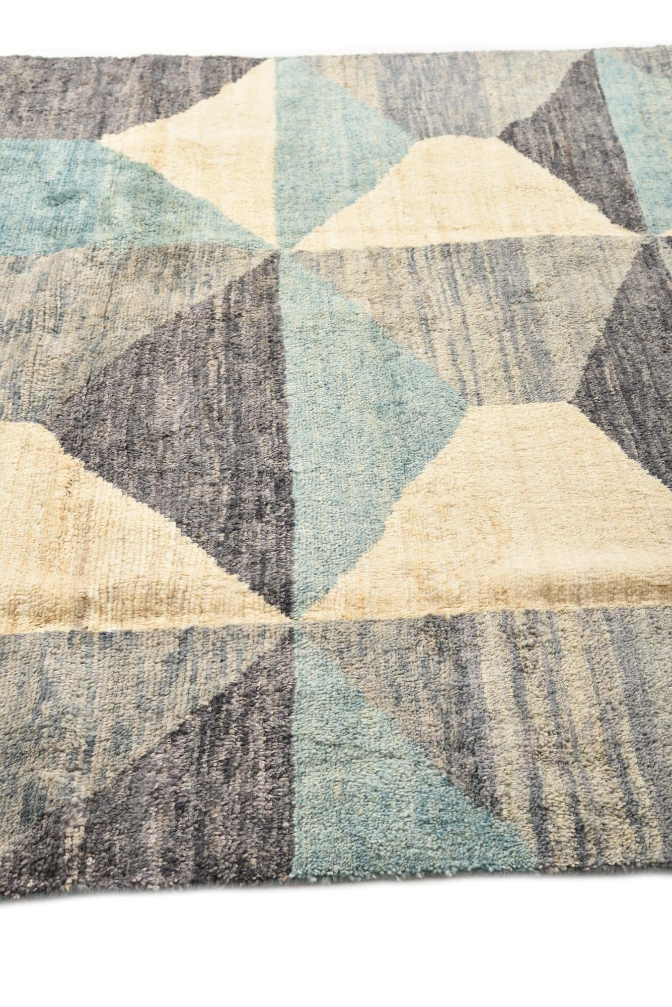 6' 4 x 10' Hand Knotted Moroccan Wool Rug