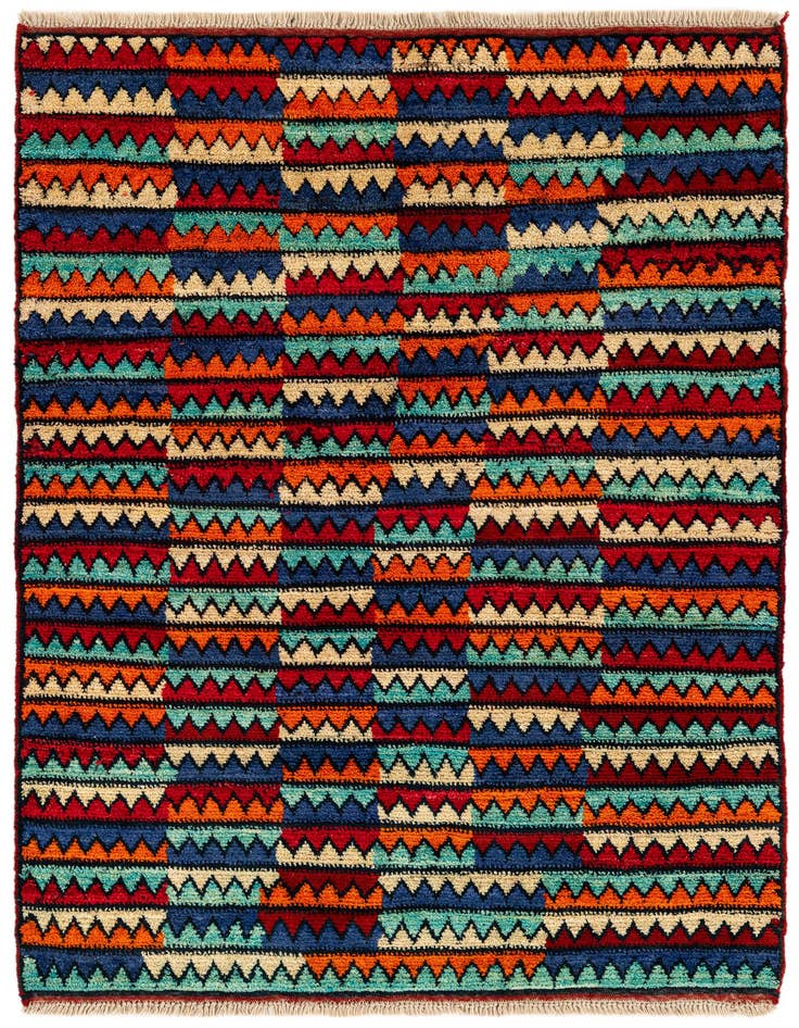 Detail image of 4' 2 x 5' 9 Hand Knotted Moroccan Wool Rug