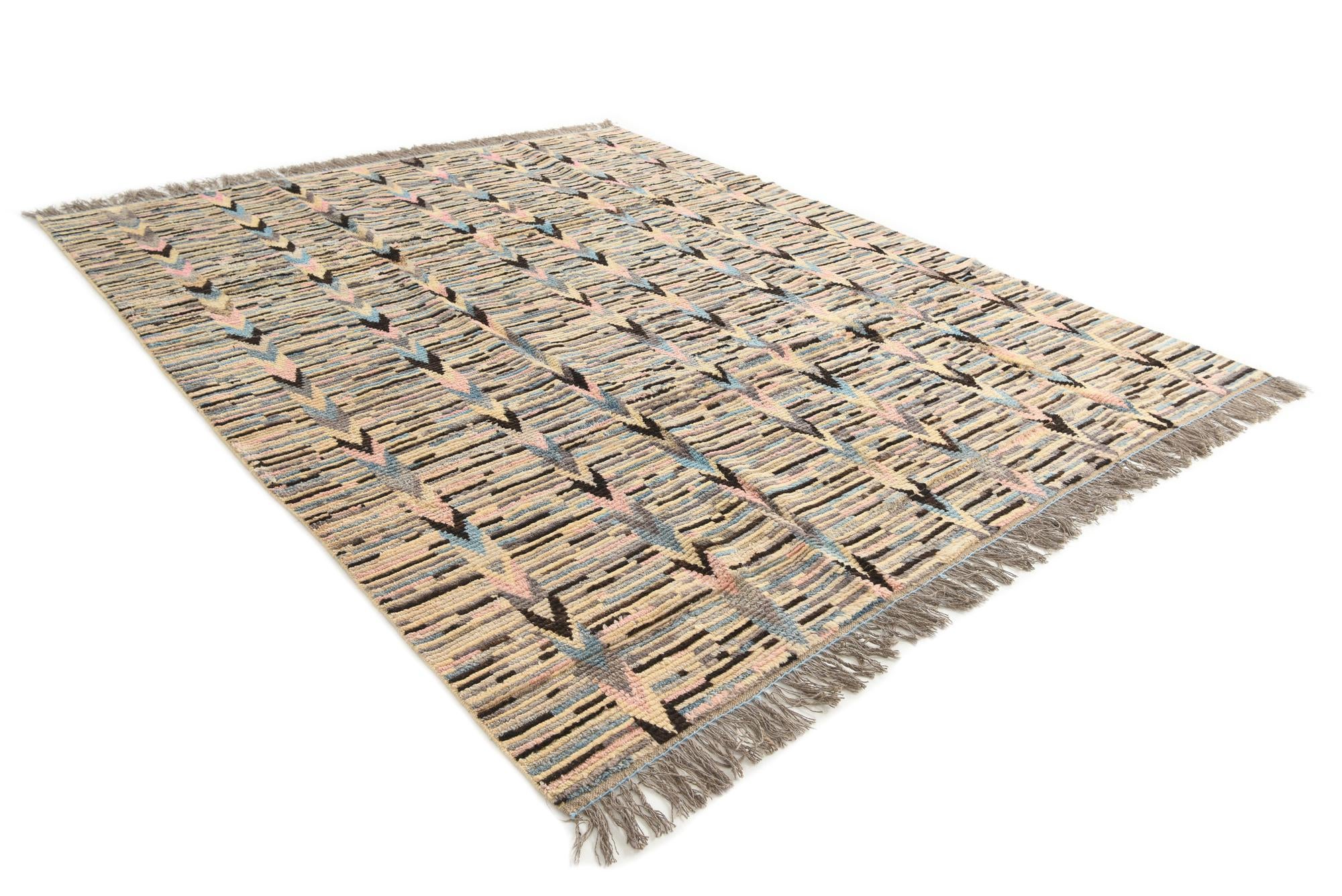 8' 9 x 10' 5 Hand Knotted Moroccan Wool Rug