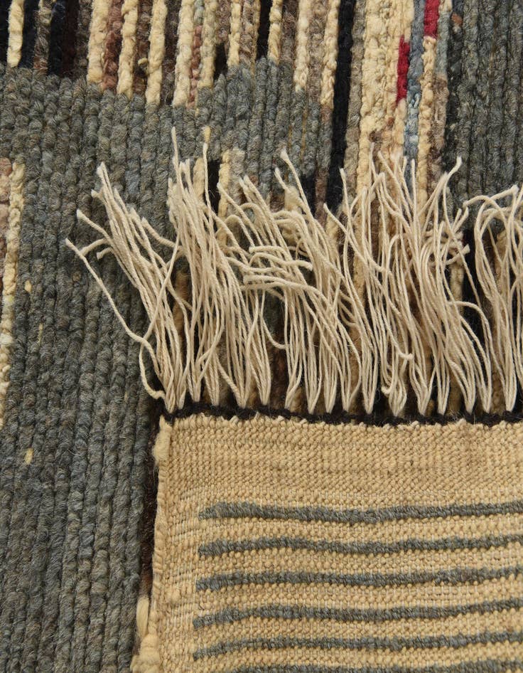 Detail image of 5' 8 x 10'  Hand Knotted Moroccan Wool Rug