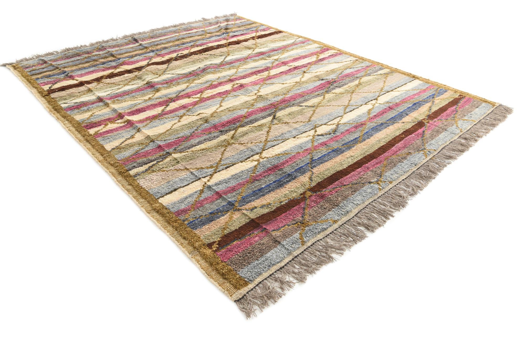 8' 7 x 10' 3 Hand Knotted Moroccan Wool Rug