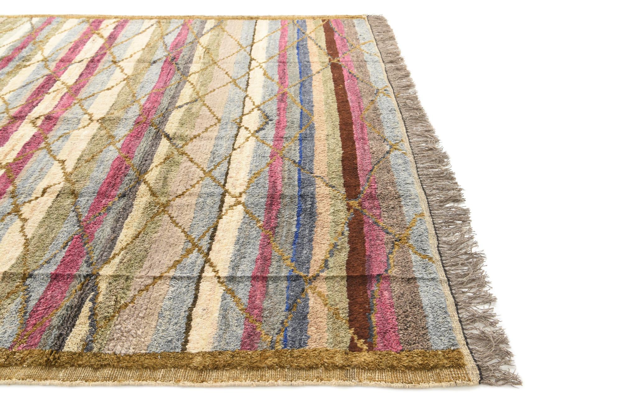 8' 7 x 10' 3 Hand Knotted Moroccan Wool Rug