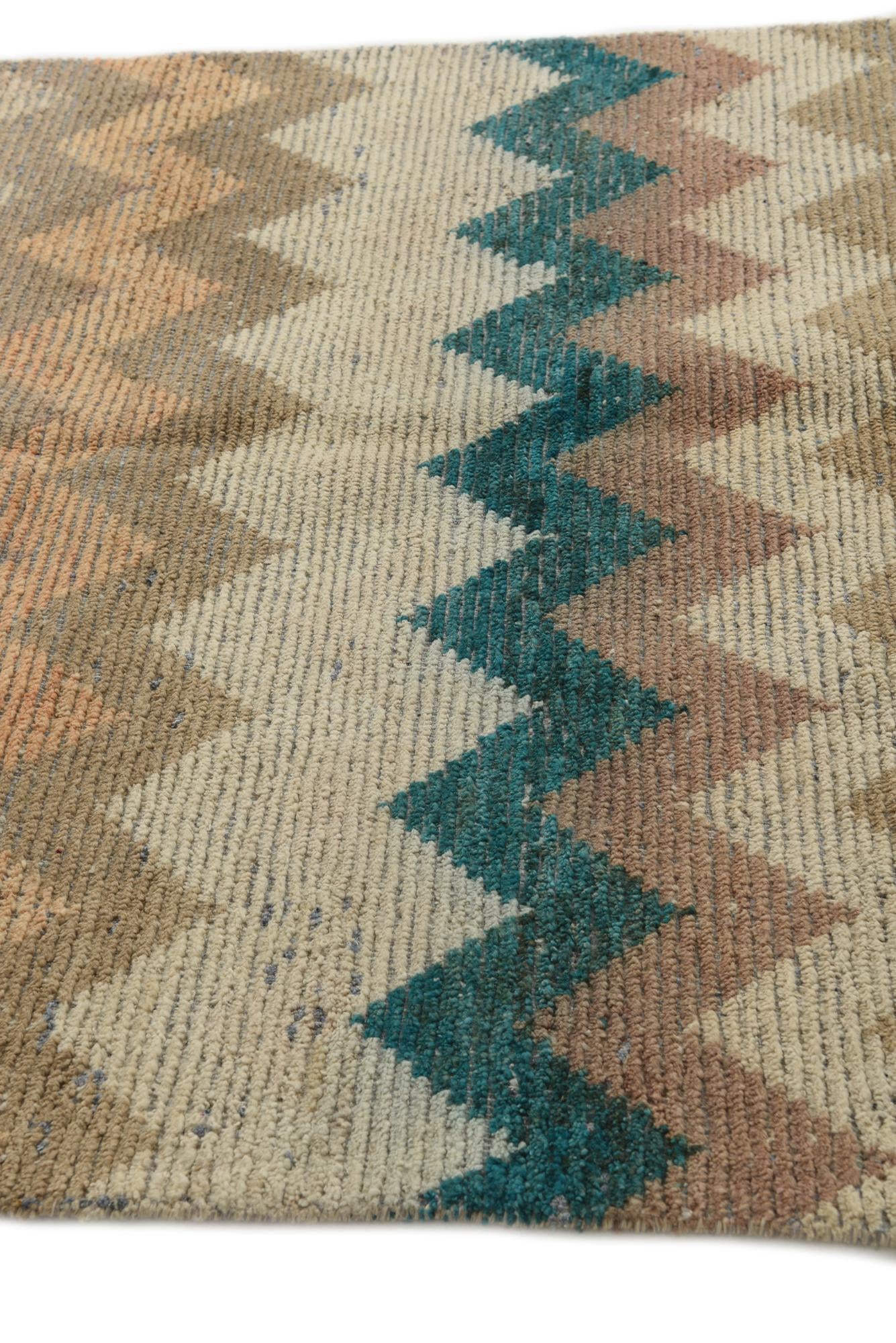 4' 8 x 7' 8 Hand Knotted Moroccan Wool Rug