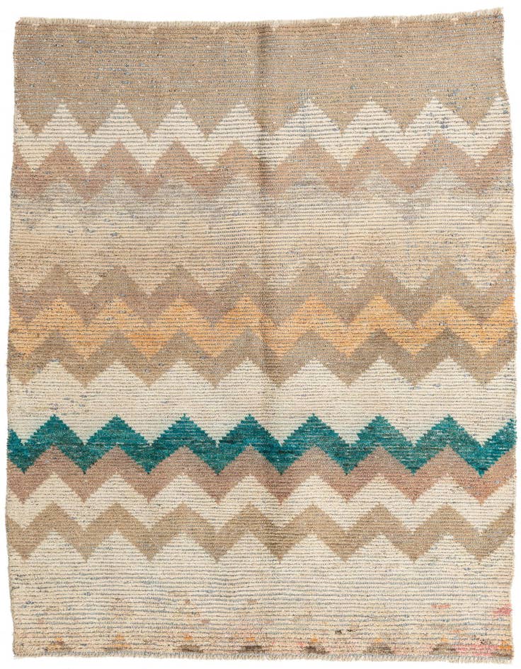 Detail image of 4' 8 x 7' 8 Hand Knotted Moroccan Wool Rug