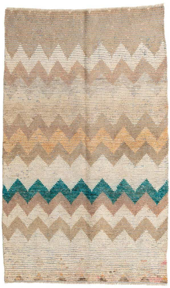 4' 8 x 7' 8 Hand Knotted Moroccan Wool Rug