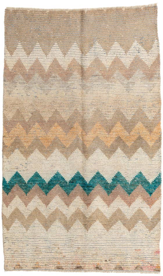 Detail image of 4' 8 x 7' 8 Hand Knotted Moroccan Wool Rug
