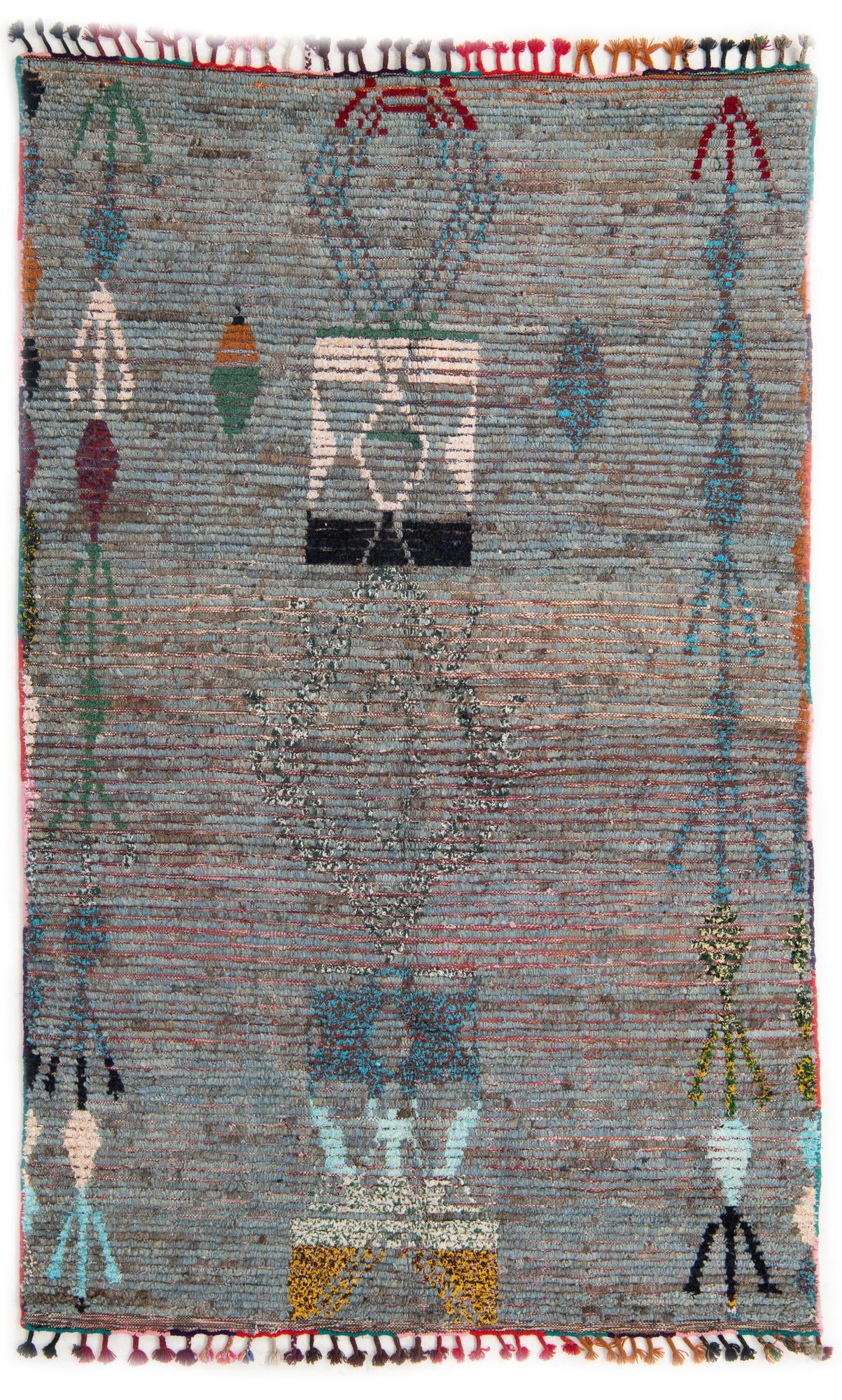 5' x 8' Hand Knotted Moroccan Wool Rug