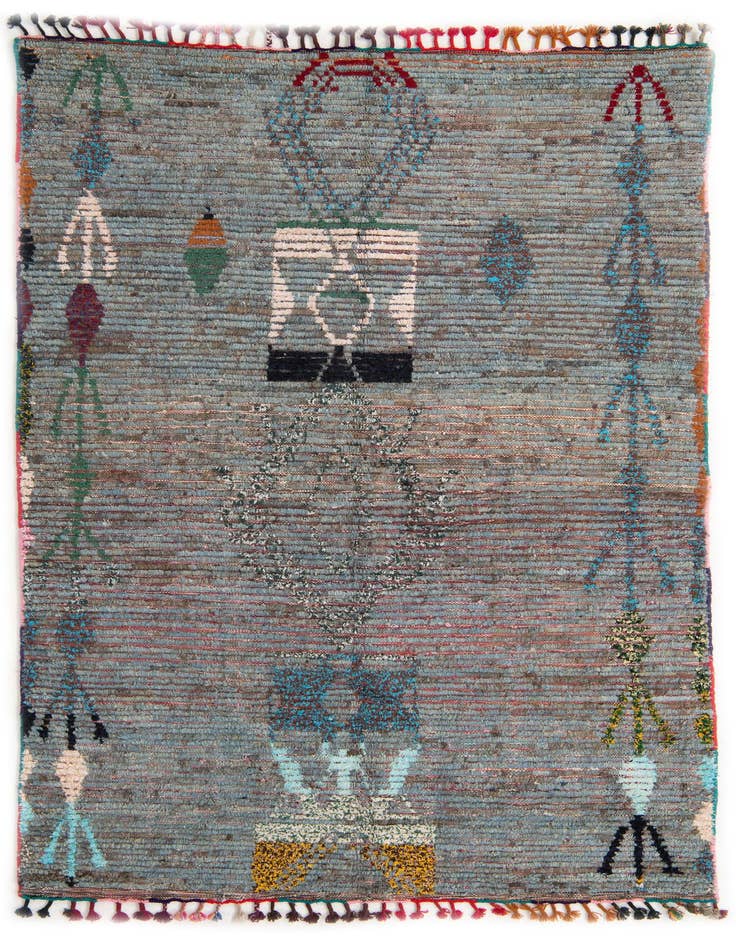 Detail image of 5' x 8' Hand Knotted Moroccan Wool Rug