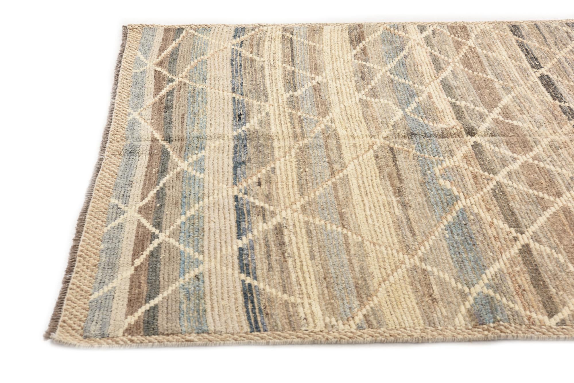 6' x 9' 4 Hand Knotted Moroccan Wool Rug