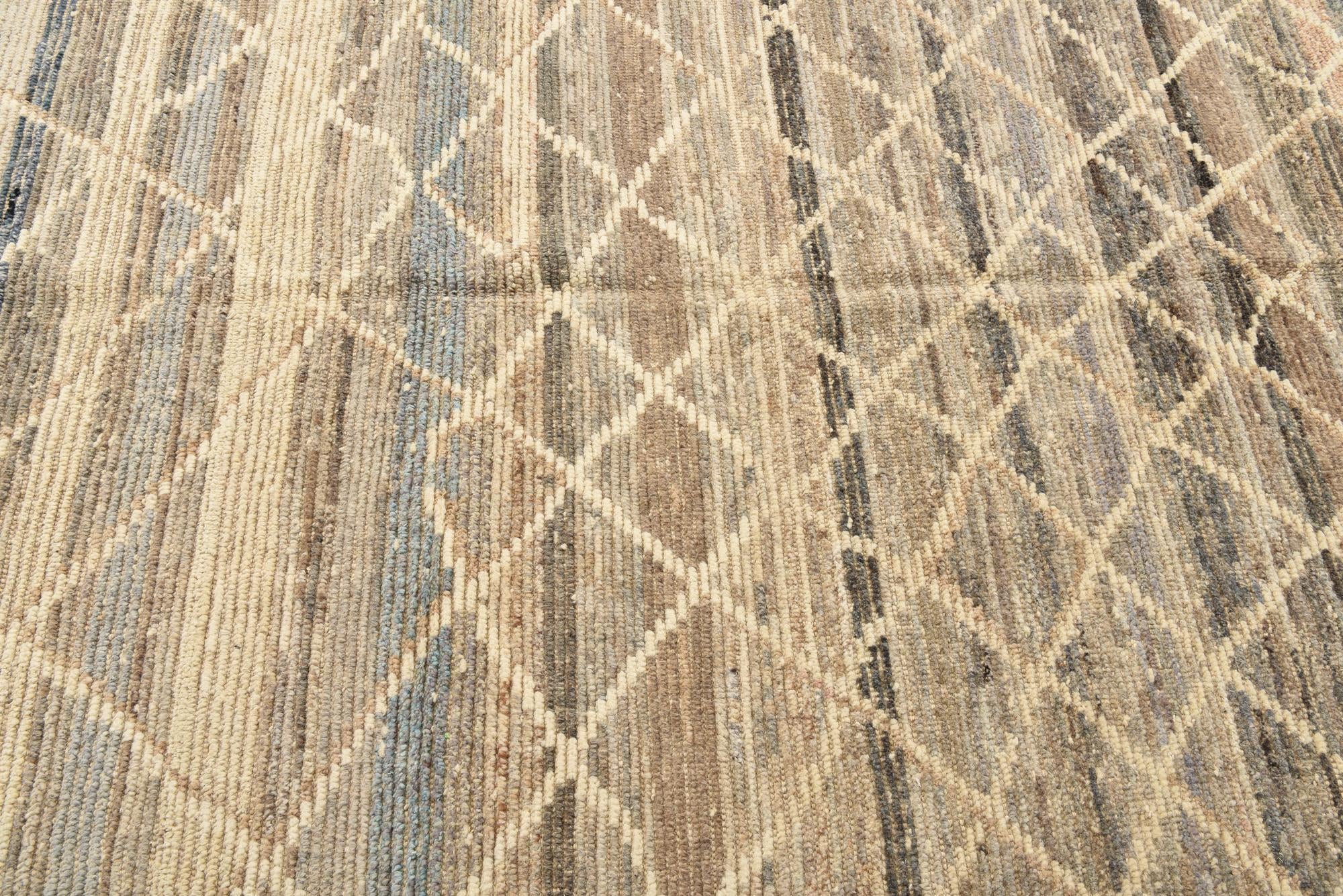6' x 9' 4 Hand Knotted Moroccan Wool Rug