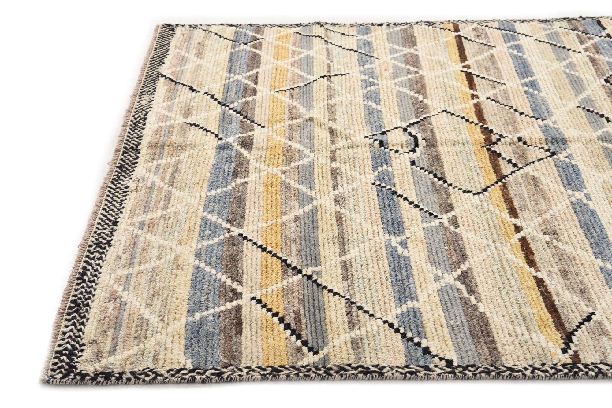 6' x 9' 8 Hand Knotted Moroccan Wool Rug