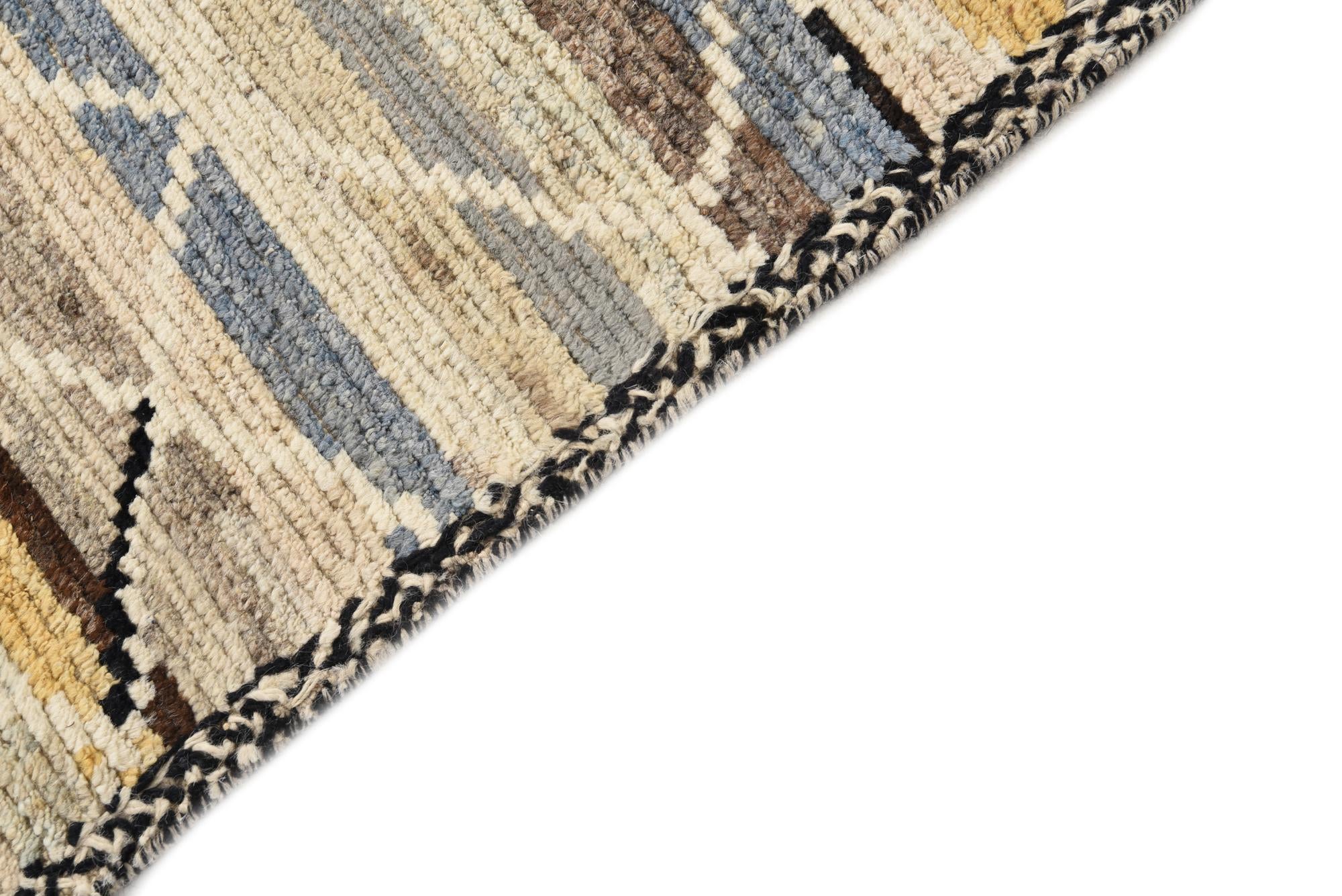 6' x 9' 8 Hand Knotted Moroccan Wool Rug