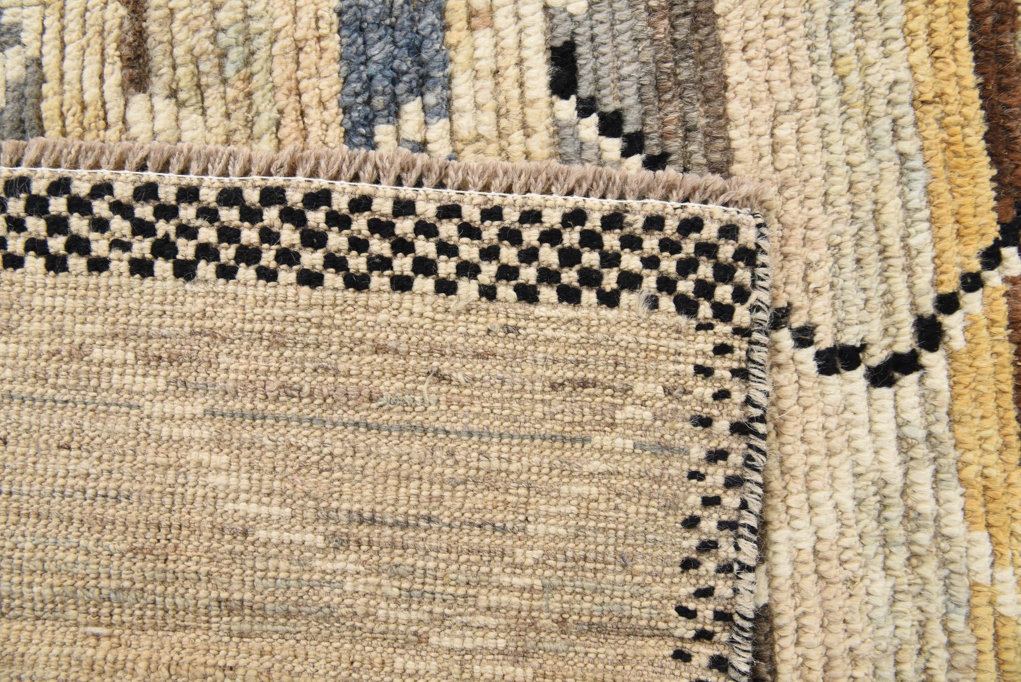 6' x 9' 8 Hand Knotted Moroccan Wool Rug