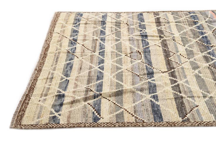 Detail image of 5' 10 x 9' 2 Hand Knotted Moroccan Wool Rug