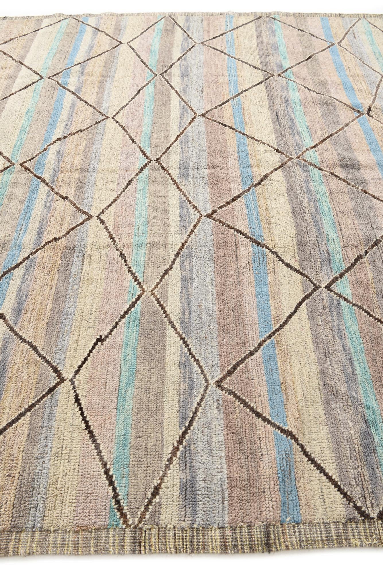 9' 2 x 11' 9 Hand Knotted Moroccan Wool Rug