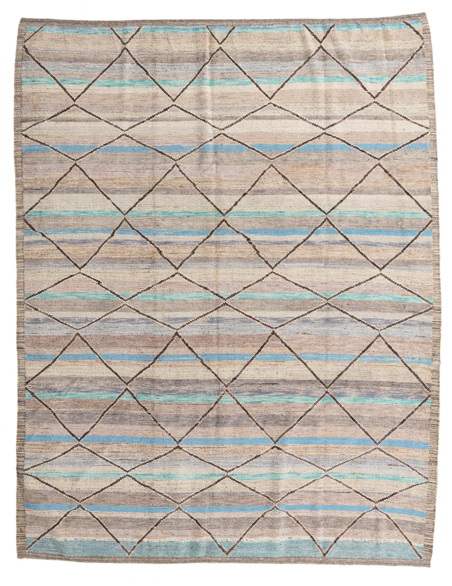 9' 2 x 11' 9 Hand Knotted Moroccan Wool Rug