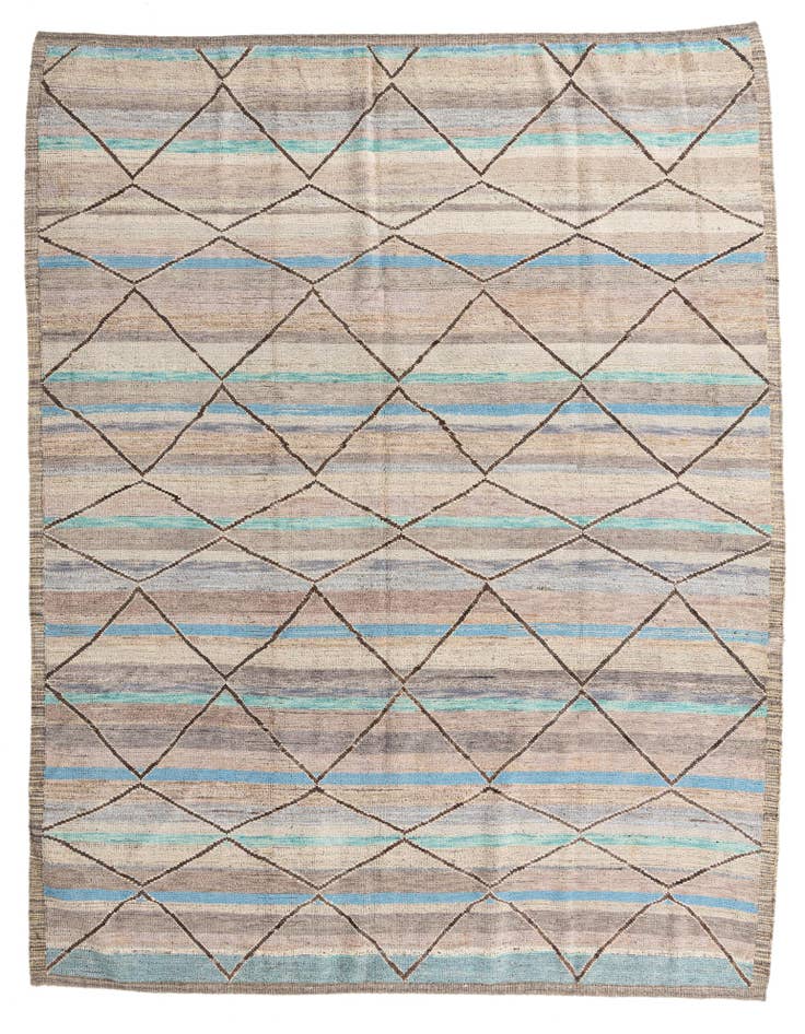 Detail image of 9' 2 x 11' 9 Hand Knotted Moroccan Wool Rug