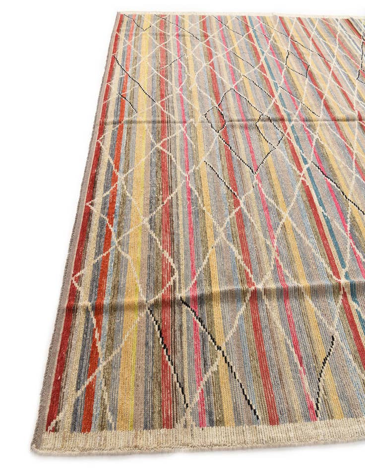 Detail image of 10' 7 x 14' 7 Hand Knotted Moroccan Wool Rug