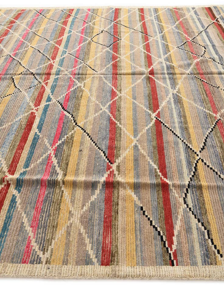 Detail image of 10' 7 x 14' 7 Hand Knotted Moroccan Wool Rug