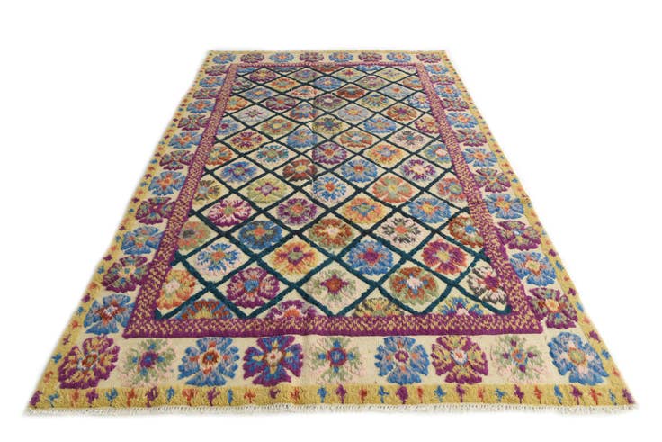 Detail image of 6' 8 x 10' 8 Hand Knotted Moroccan Wool Rug