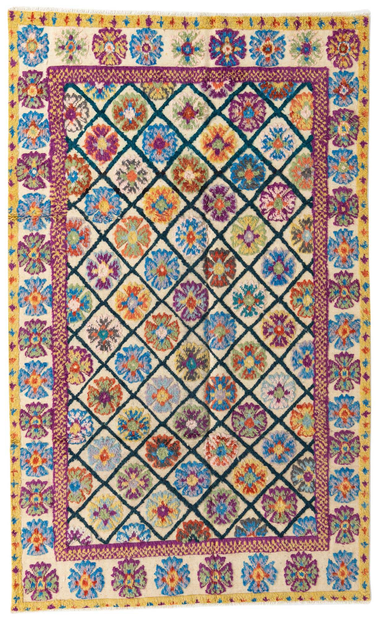 6' 8 x 10' 8 Hand Knotted Moroccan Wool Rug