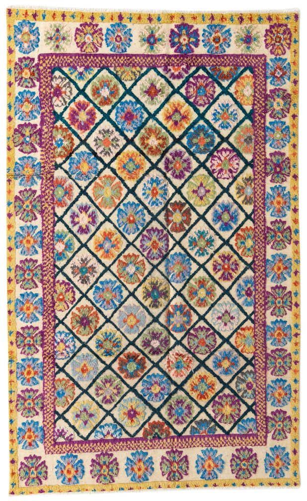 6' 8 x 10' 8 Hand Knotted Moroccan Wool Rug