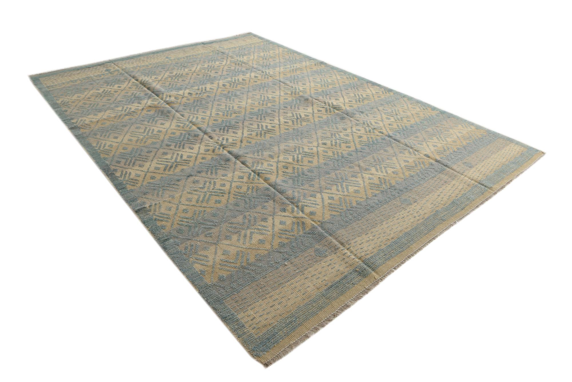 9' x 12' 4 Hand Knotted Moroccan Wool Rug