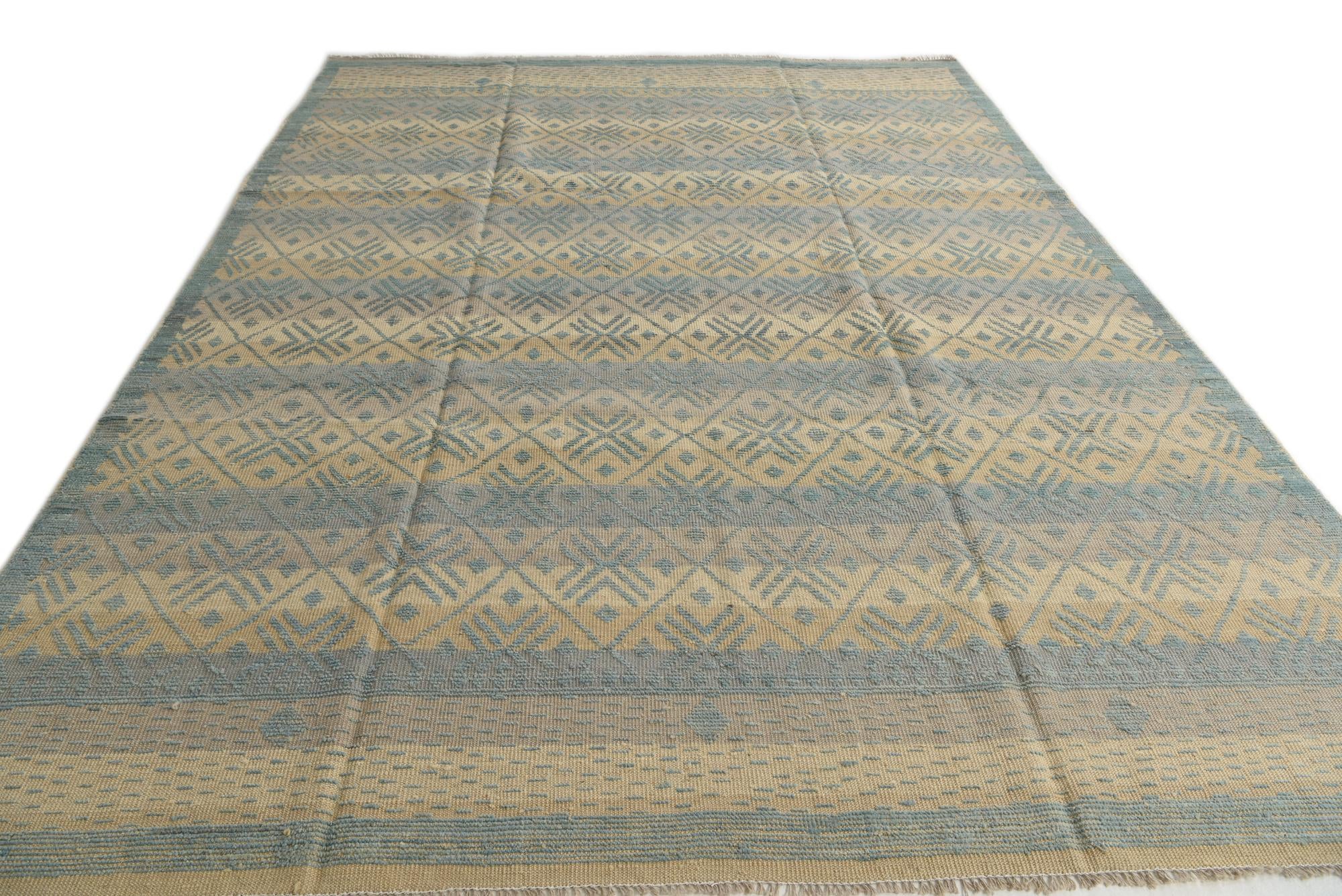 9' x 12' 4 Hand Knotted Moroccan Wool Rug