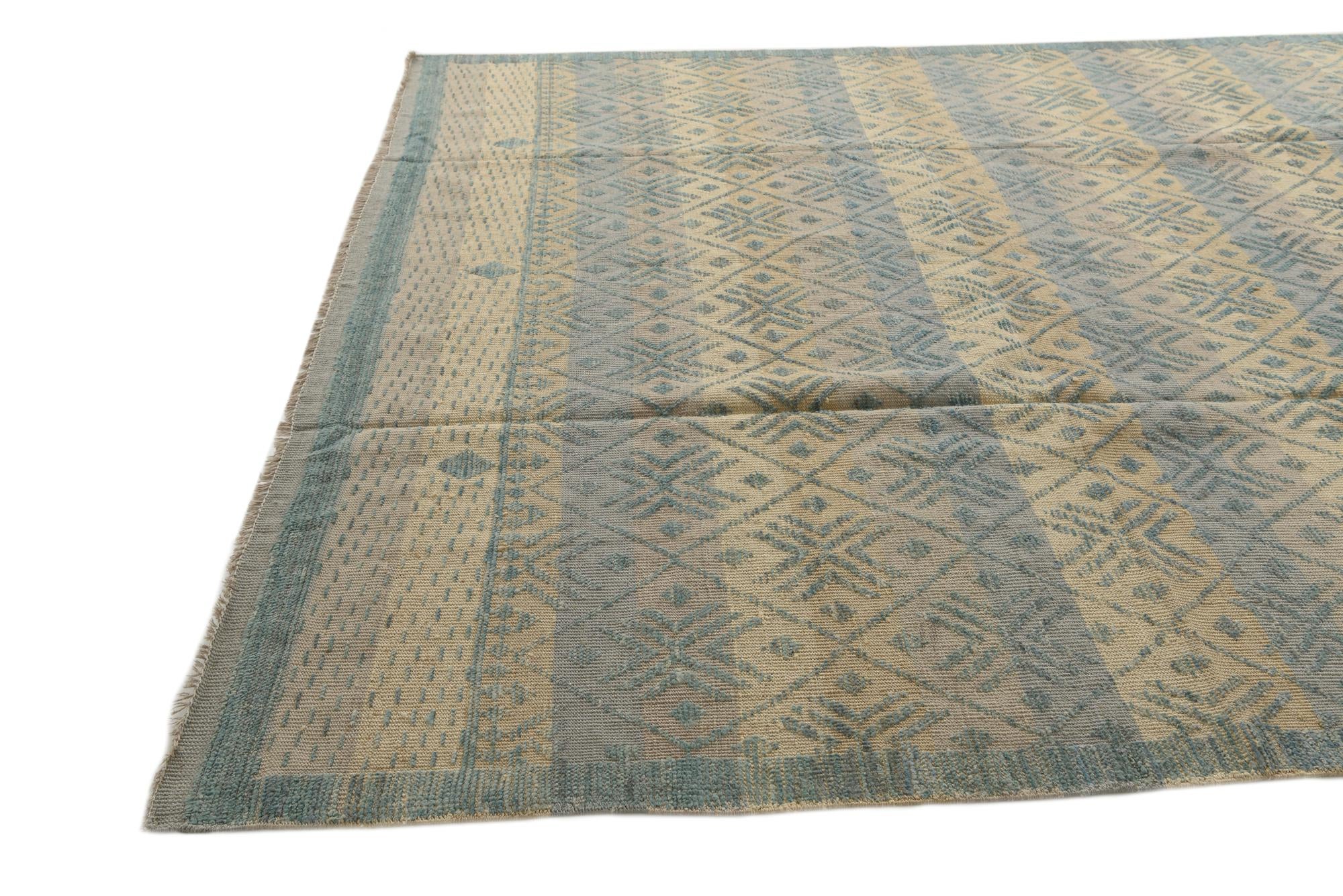 9' x 12' 4 Hand Knotted Moroccan Wool Rug