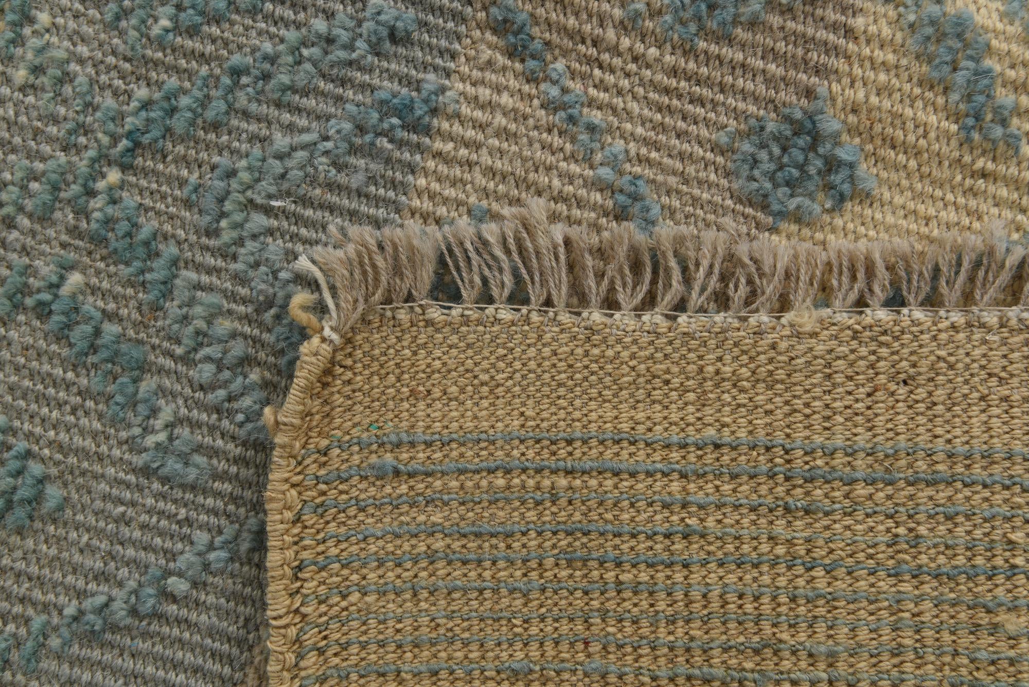 9' x 12' 4 Hand Knotted Moroccan Wool Rug