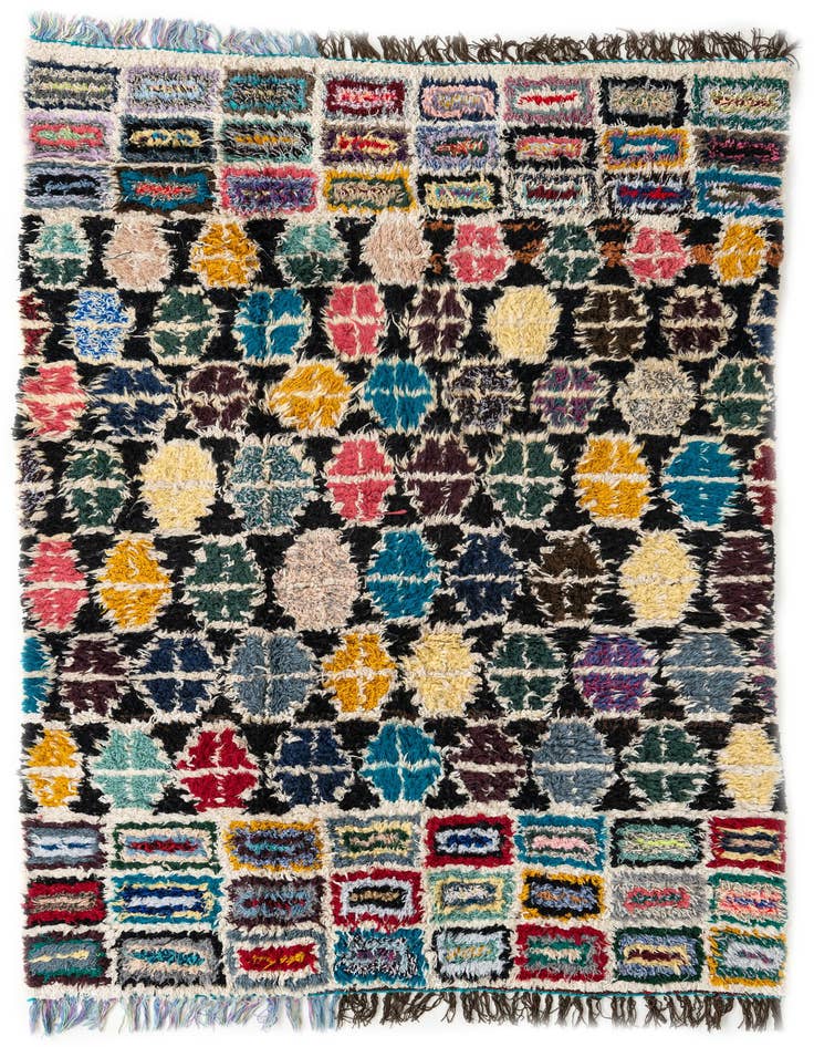 Detail image of 5' 5 x 7' 10 Hand Knotted Moroccan Wool Rug