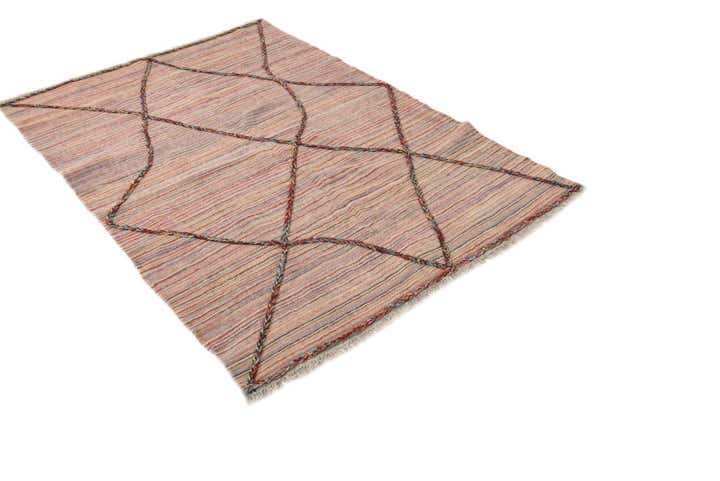 4' 9 x 6' 4 Hand Knotted Moroccan Wool Rug