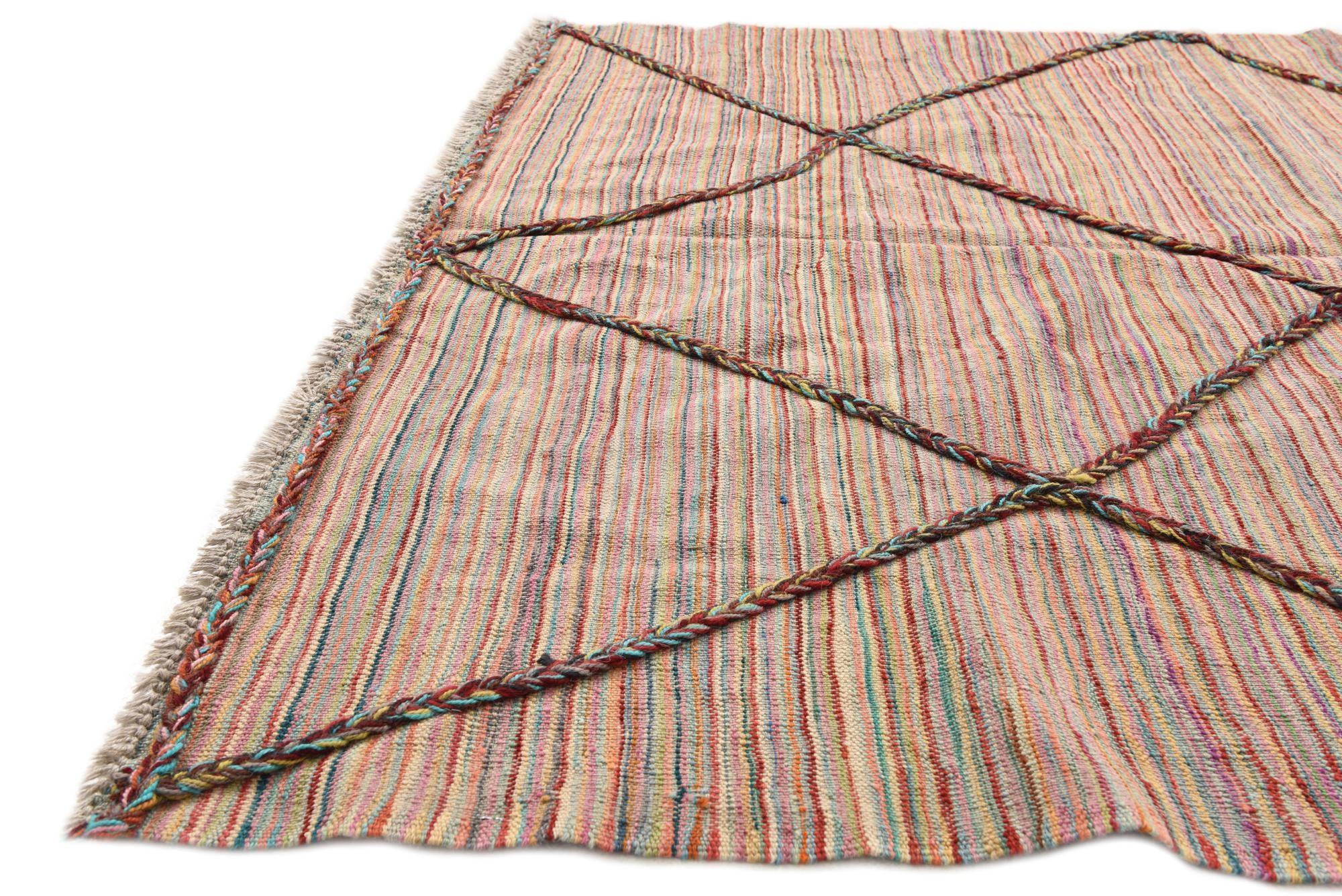 4' 9 x 6' 4 Hand Knotted Moroccan Wool Rug
