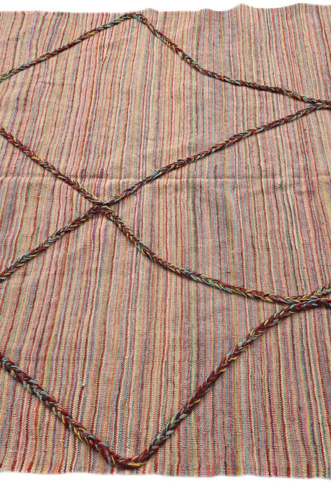 4' 9 x 6' 4 Hand Knotted Moroccan Wool Rug