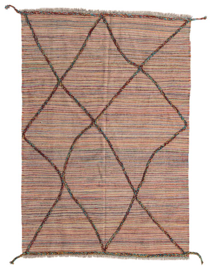 Detail image of 4' 9 x 6' 4 Hand Knotted Moroccan Wool Rug
