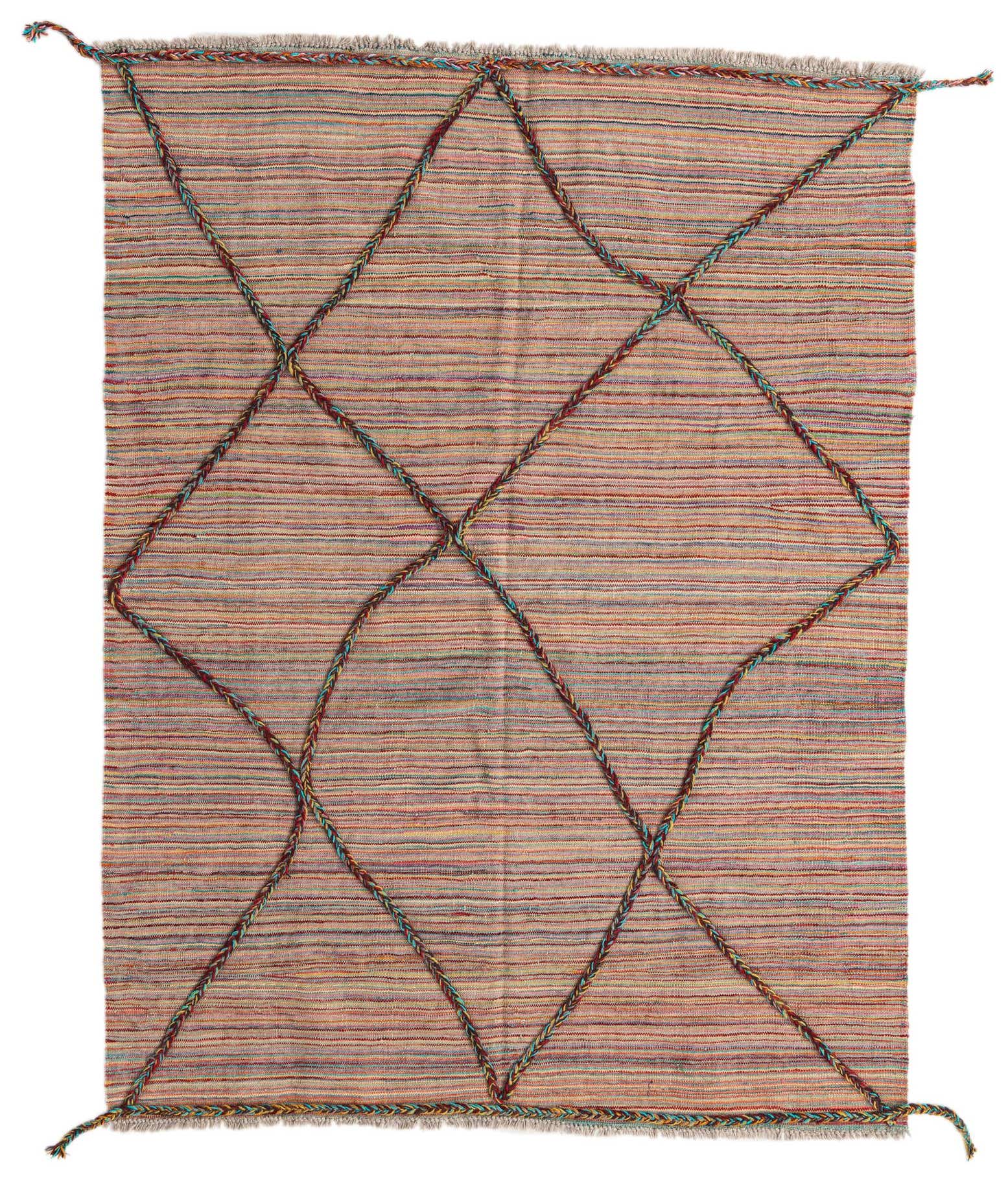 4' 9 x 6' 4 Hand Knotted Moroccan Wool Rug