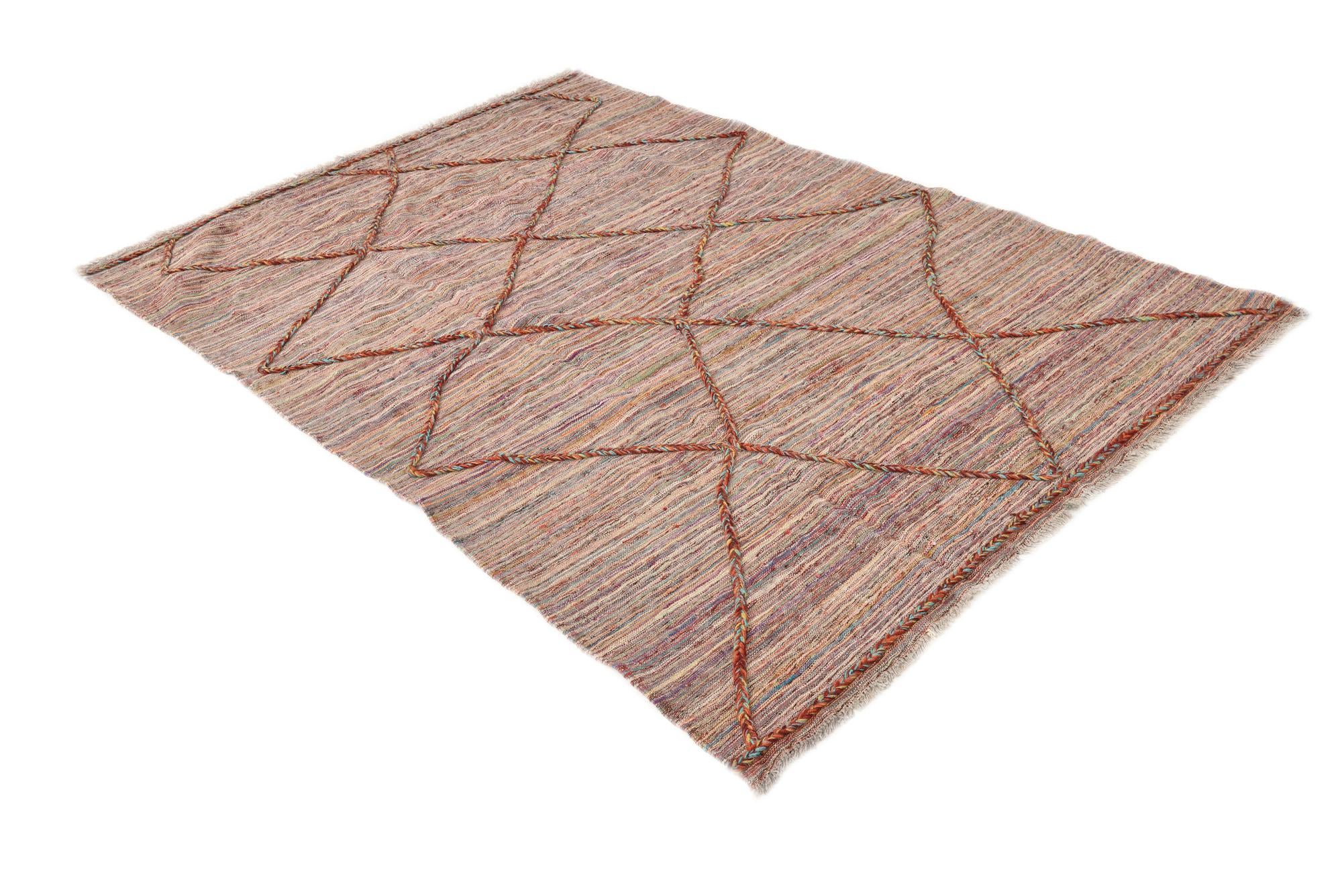 5' 4 x 7' 7 Hand Knotted Moroccan Wool Rug