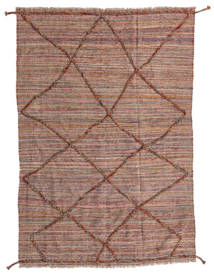 Detail image of 5' 4 x 7' 7 Hand Knotted Moroccan Wool Rug