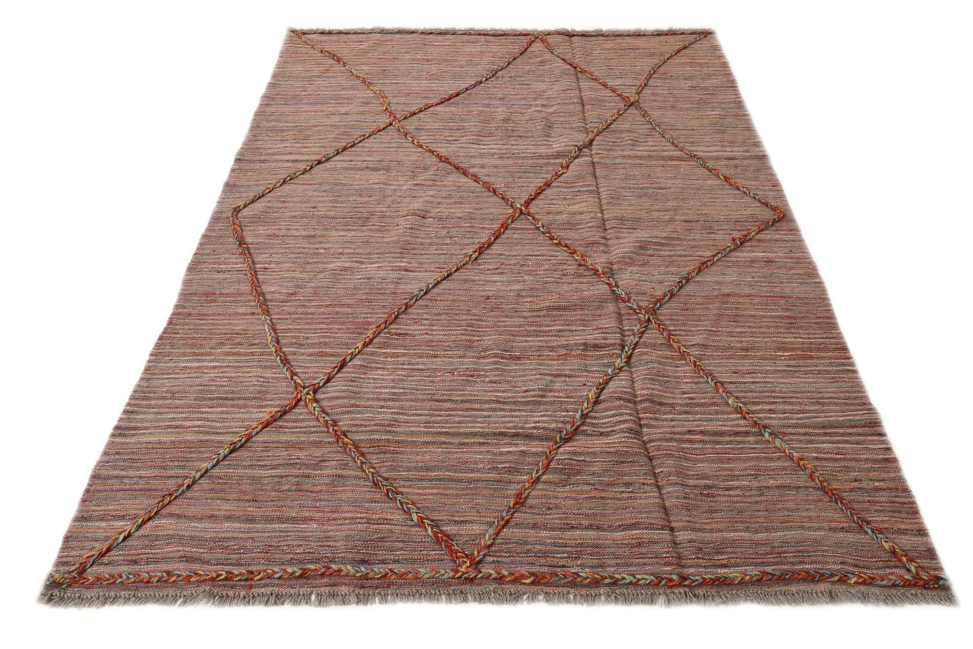 5' 6 x 8' Hand Knotted Moroccan Wool Rug
