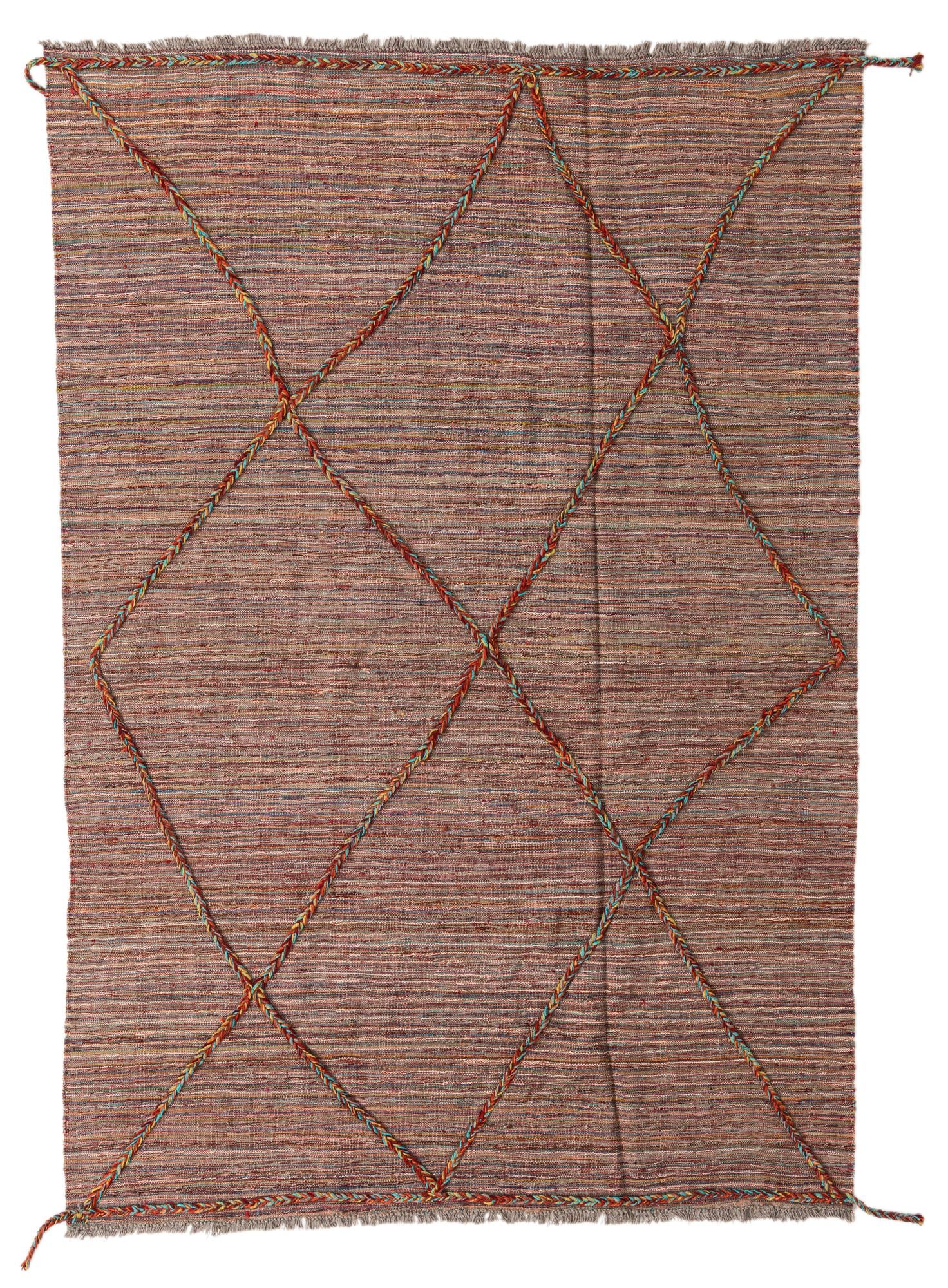 5' 6 x 8' Hand Knotted Moroccan Wool Rug