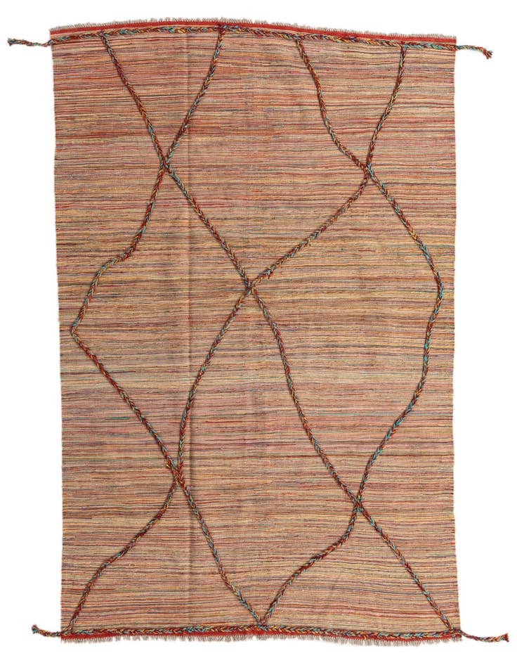 Detail image of 5' 6 x 7' 4 Hand Knotted Moroccan Wool Rug