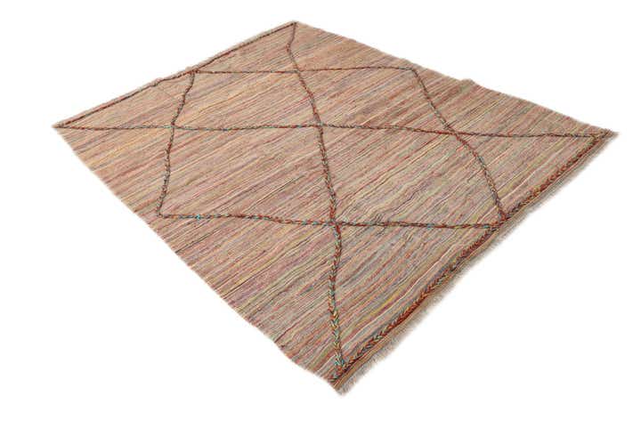 5' 9 x 7' 6 Hand Knotted Moroccan Wool Rug