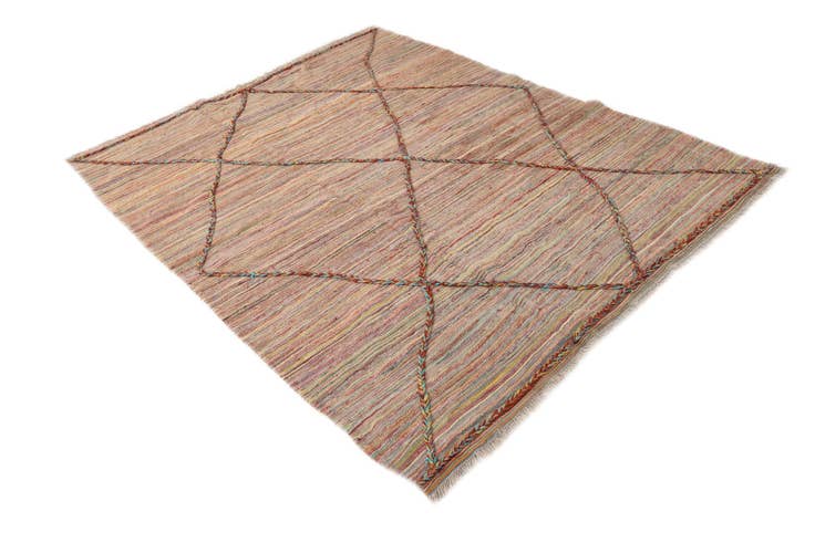 Detail image of 5' 9 x 7' 6 Hand Knotted Moroccan Wool Rug