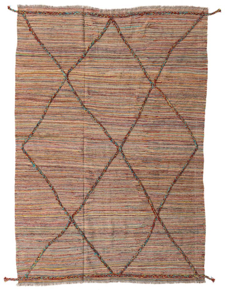 Detail image of 5' 9 x 7' 6 Hand Knotted Moroccan Wool Rug